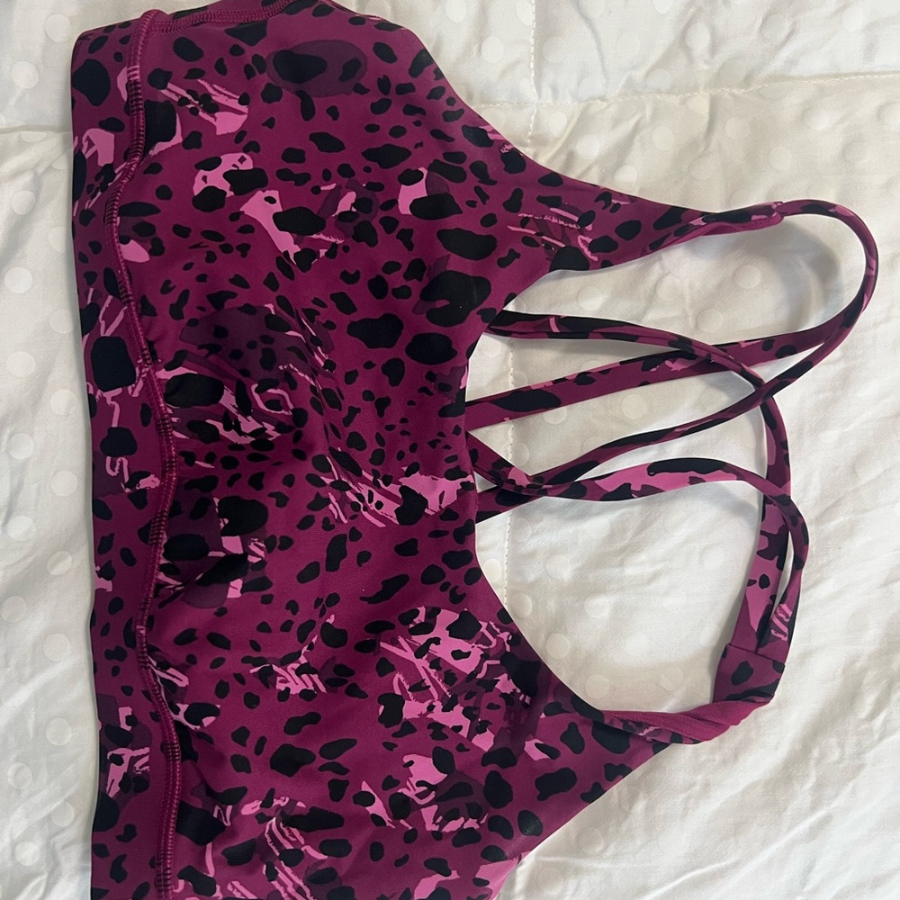 Pink and Black Lululemon energy bra